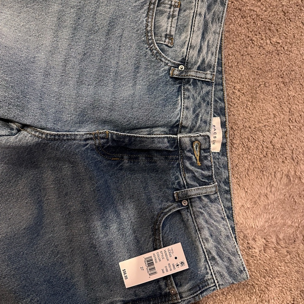 NWT PAC Sun loose fit baggy low rise indigo